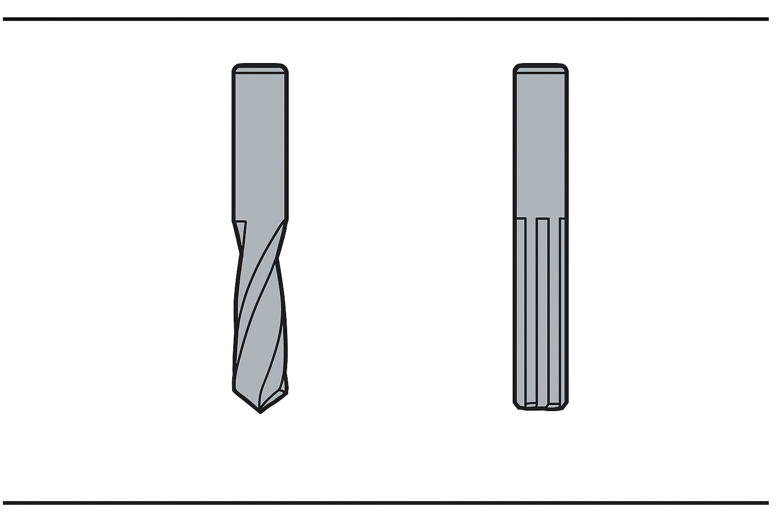 2-flute drill after tooling consolidation — breakage eliminated